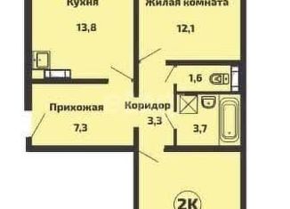 Сдаю двухкомнатную квартиру, 60.6 м2, Новосибирская область, Онежская улица, 4