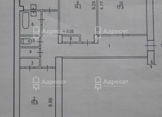 Продаю трехкомнатную квартиру, 76.7 м2, Волгоградская область, проспект имени В.И. Ленина, 205