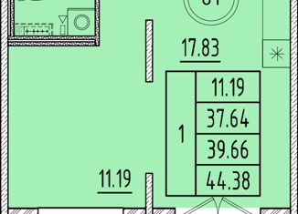 Продается 1-комнатная квартира, 37.64 м2, посёлок Шушары, Образцовая улица, 6к3, ЖК Образцовый Квартал 8