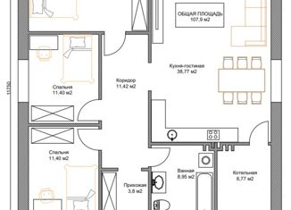 Продаю дом, 107.9 м2, деревня Шамонино, улица Мустая Карима