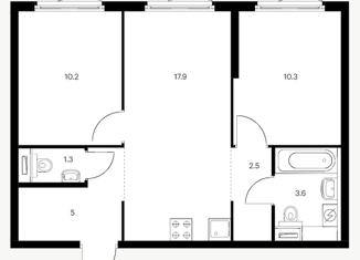 Продается двухкомнатная квартира, 50.8 м2, Москва, ЖК Люблинский Парк, Люблинская улица, 74к3