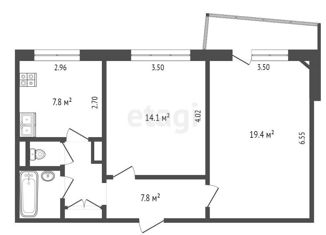 Продаю 2-ком. квартиру, 53.2 м2, Омская область, улица Химиков, 18