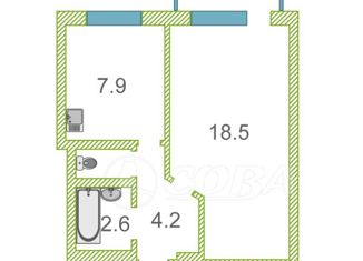 Продаю 1-комнатную квартиру, 32.3 м2, Тюмень, проезд Стахановцев, 2