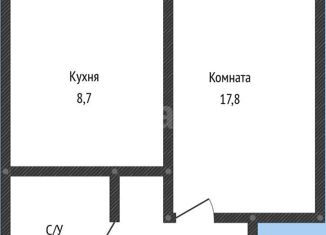 1-ком. квартира на продажу, 37.1 м2, Краснодар, ЖК Усадьба, улица имени Валерия Вишневецкого, 11к1