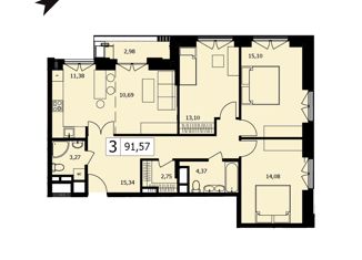Продается 3-ком. квартира, 90.9 м2, Москва, улица Маршала Тимошенко, 8, улица Маршала Тимошенко