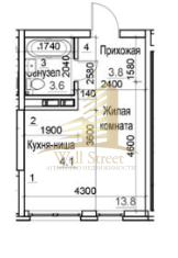 Квартира в аренду студия, 26 м2, Новосибирская область, Тайгинская улица, 39