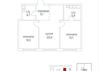 Продаю двухкомнатную квартиру, 65.7 м2, Москва, улица Нижние Мнёвники, 37Бс6