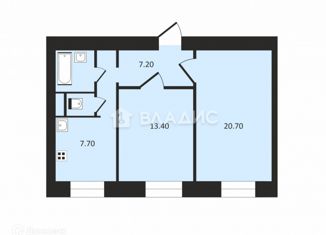 Продается 2-комнатная квартира, 53.8 м2, Санкт-Петербург, Краснопутиловская улица, 12, метро Кировский завод