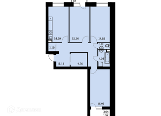 Продажа квартиры студии, 89.48 м2, посёлок Солнечный, Кленовая улица, 1