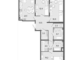 3-ком. квартира на продажу, 107.8 м2, Санкт-Петербург, 11-я Красноармейская улица, 11, 11-я Красноармейская улица
