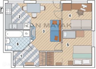 Продается трехкомнатная квартира, 49.8 м2, Майкоп, 7-й переулок, 6