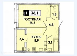 1-ком. квартира на продажу, 32.8 м2, Ставропольский край, Российский проспект, 17к1