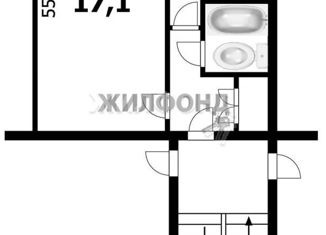 1-комнатная квартира на продажу, 29.9 м2, Новосибирск, Ветлужская улица, 16, метро Площадь Маркса