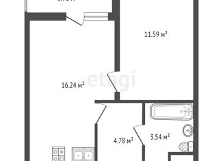 Продажа двухкомнатной квартиры, 38.03 м2, Мурино, улица Шувалова, 40, ЖК Цвета радуги