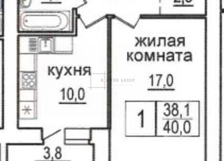 Продается однокомнатная квартира, 38.3 м2, рабочий посёлок Кольцово, Никольский проспект, 16