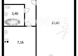 Продам 1-ком. квартиру, 34.6 м2, Новосибирск, метро Площадь Маркса