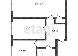 Продается двухкомнатная квартира, 44.3 м2, Красноярск, Свердловский район, улица Александра Матросова, 10А