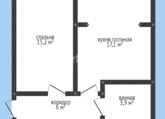 Продажа 1-комнатной квартиры, 42.2 м2, посёлок городского типа Яблоновский, улица Тургеневское Шоссе, 1Гк4