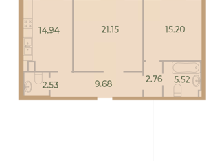 Продажа 2-ком. квартиры, 71.8 м2, Санкт-Петербург, Петровский проспект, 9, метро Крестовский остров