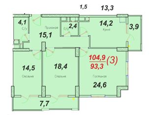 Продаю 3-ком. квартиру, 105 м2, Новороссийск, проспект Дзержинского, 244к6