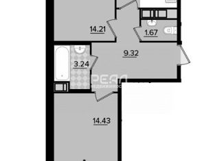 Продам 2-комнатную квартиру, 54.3 м2, Санкт-Петербург, Октябрьская набережная, 84к1, метро Пролетарская