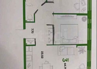 Продаю 2-комнатную квартиру, 64.7 м2, Тюмень, улица Тимофея Чаркова, 87, ЖК Звёздный