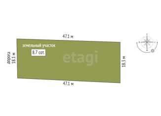 Продажа земельного участка, 8.7 сот., село Ребровка, Центральная улица, 75
