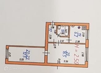 2-комнатная квартира на продажу, 42.8 м2, Владикавказ, улица Ватутина, 15, Иристонский муниципальный округ