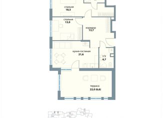 Продается 2-ком. квартира, 83 м2, Москва, ЖК Событие-2
