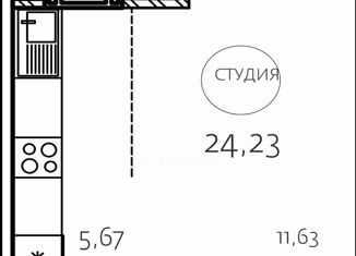 Продается квартира студия, 24.23 м2, Челябинская область, улица Маршала Чуйкова, 32