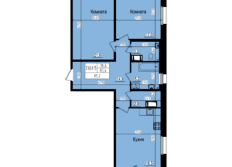 Двухкомнатная квартира на продажу, 85.2 м2, посёлок Парголово, Ольгинская дорога, 3/20, ЖК Прагма Сити