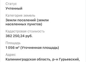 Продам земельный участок, 10.6 сот., поселок Матросово, Центральная улица