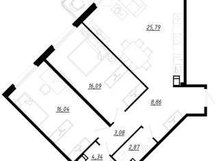 Продам 2-ком. квартиру, 78.3 м2, городской посёлок Фёдоровское, Счастливая улица, 4