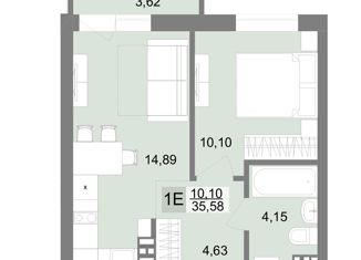 Продаю 1-ком. квартиру, 35.58 м2, Екатеринбург, метро Ботаническая, улица Шолохова, 2