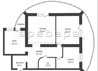 Трехкомнатная квартира на продажу, 77 м2, Красноярский край, Крайняя улица, 12