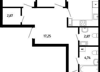 Продажа 3-ком. квартиры, 96 м2, Нижний Новгород, улица Героя Советского Союза Сафронова, 13к1, метро Заречная