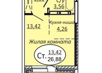 Продаю квартиру студию, 26.88 м2, Новосибирск, метро Площадь Ленина, Красный проспект