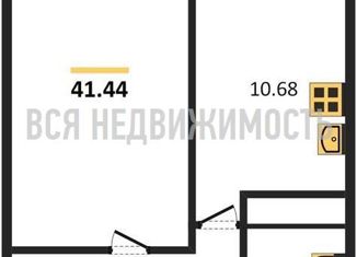 1-комнатная квартира на продажу, 41.44 м2, Воронеж, улица 9 Января, 233/40, ЖК Эверест