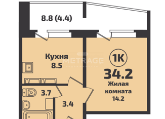 Продам 1-комнатную квартиру, 34.2 м2, Новосибирск, ЖК Инфинити, Красный проспект, 327