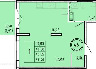 Продам 1-ком. квартиру, 40.38 м2, Санкт-Петербург, Образцовая улица, 6к3