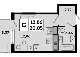 Продается квартира студия, 20.05 м2, Санкт-Петербург, Суздальское шоссе, 18к2, Приморский район