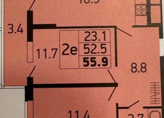 Продам 2-ком. квартиру, 56 м2, Краснодар, улица имени Героя Георгия Бочарникова, 4к1, Прикубанский округ