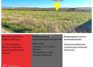 Земельный участок на продажу, 8.1 сот., село Трудолюбово, село Трудолюбово, 32