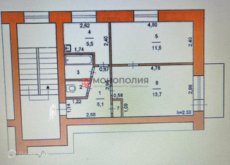 Продажа двухкомнатной квартиры, 39.4 м2, Белогорск, Авиационная улица, 24