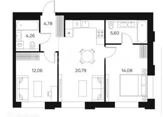 Продажа 3-ком. квартиры, 61.58 м2, Москва, Автозаводская улица, 26, метро Тульская