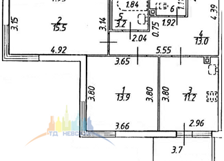 Продаю 2-комнатную квартиру, 59.81 м2, Красное Село, улица Первого Мая, 1к3