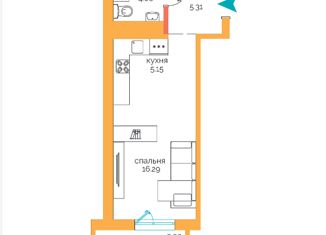 Продается 1-комнатная квартира, 33.9 м2, Иркутск, ЖК Пулковский, Пулковский переулок, 30
