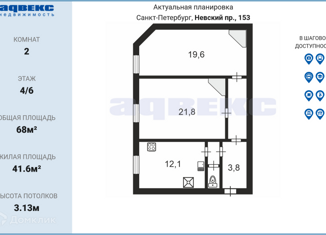 Продаю двухкомнатную квартиру, 68 м2, Санкт-Петербург, Невский проспект, 153, метро Площадь Александра Невского-2
