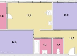 Продаю двухкомнатную квартиру, 61.7 м2, Екатеринбург, улица Евгения Савкова, 29А, ЖК Суходольский Квартал