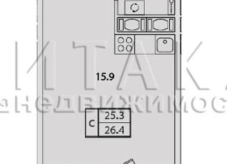 Квартира на продажу студия, 26.4 м2, посёлок Новогорелово, ЖК Новое Горелово, улица Современников